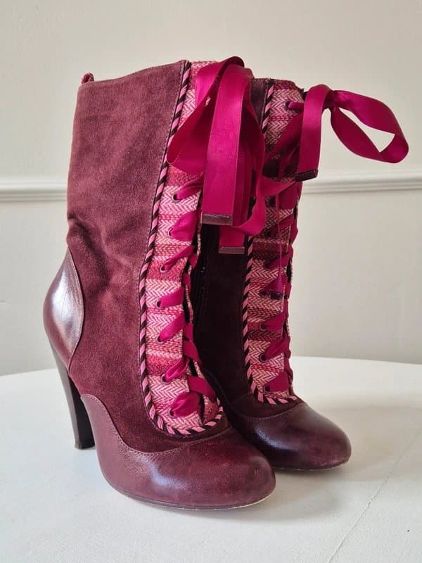 Poetic Licence Poetic Licence Downtown Darling Burgundy Ankle Boots 38 5