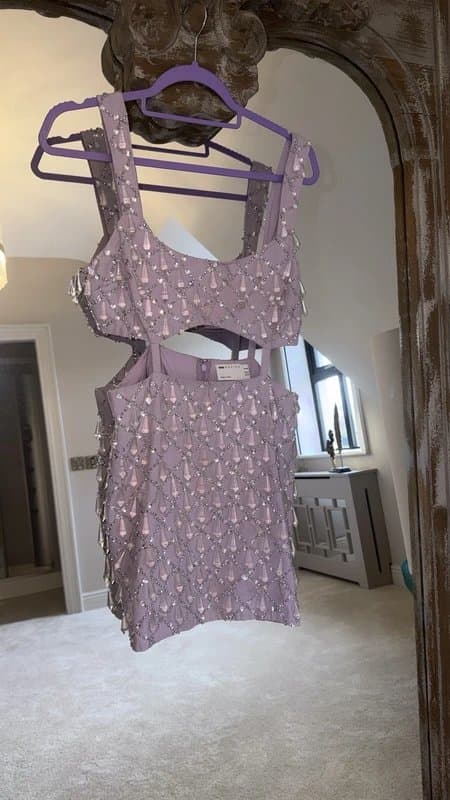 ASOS asos lux cut out mini dress. embellished