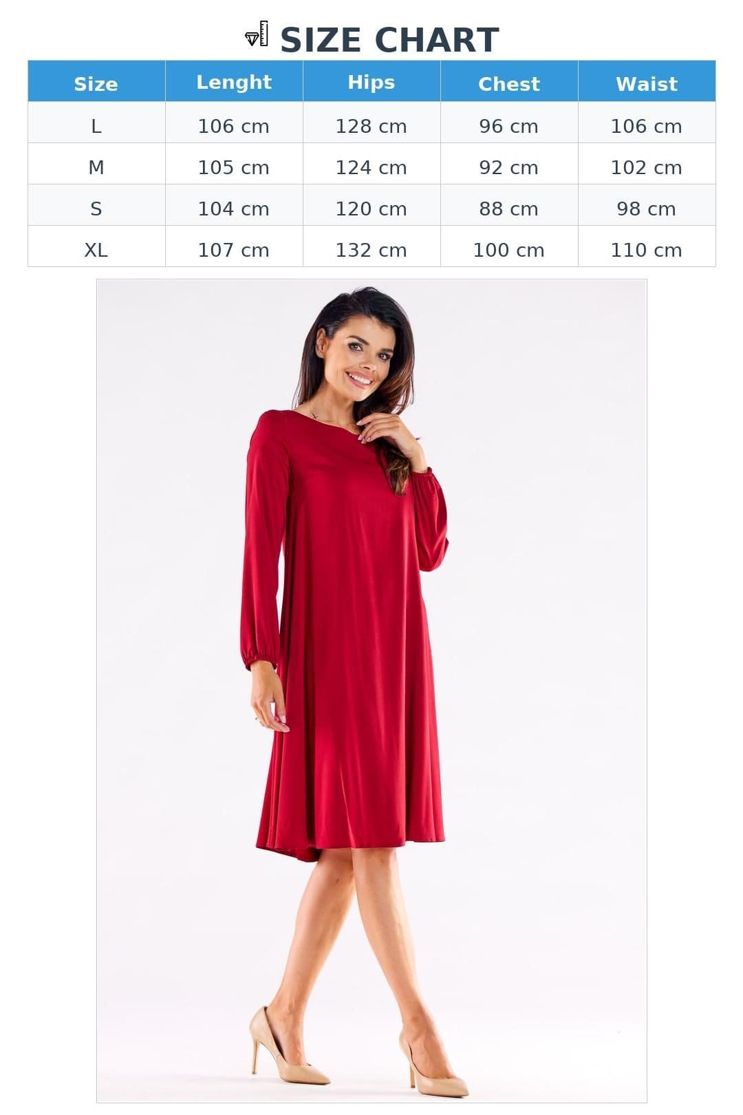 Love Lace Love Lace Women's Trapezoidal Long Sleeve Dress With Extended Back in Red - 4