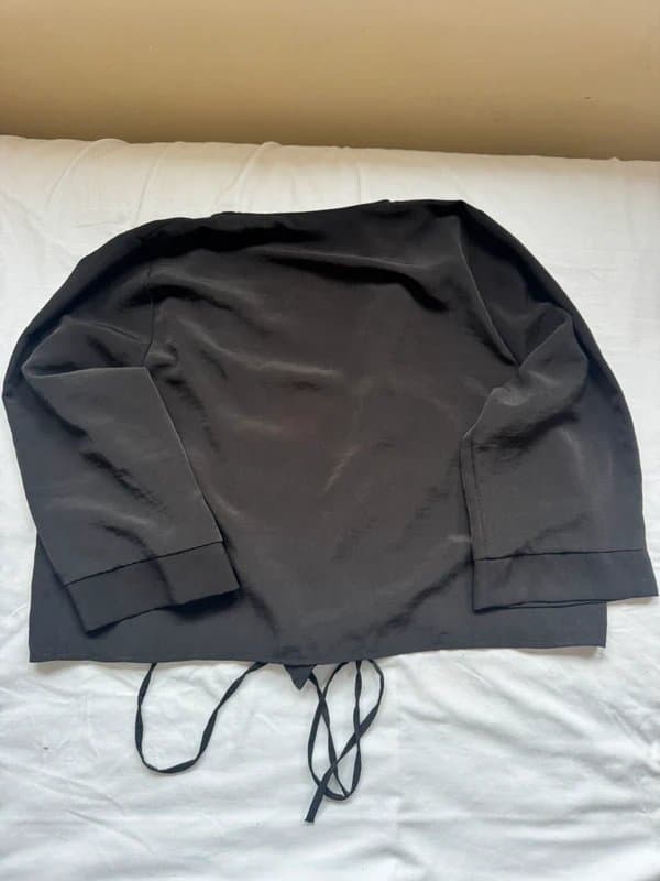 Topshop Black Chiffon Tie Top