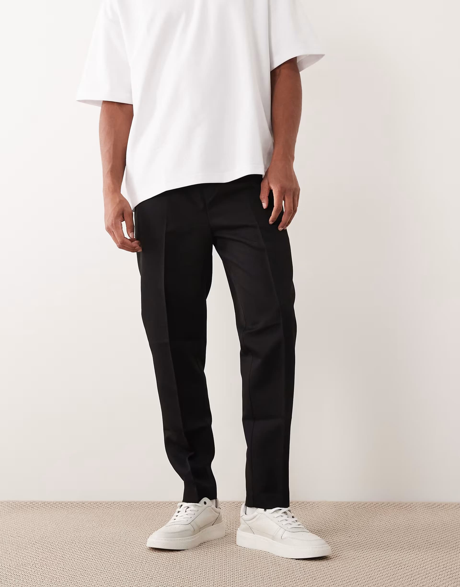ASOS ASOS DESIGN smart pull on tapered trousers in navy