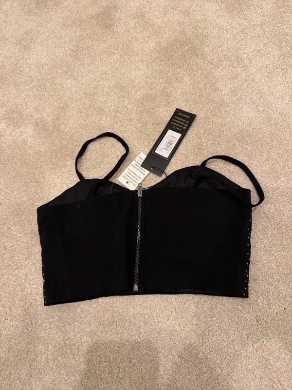 New Look women’s black sparkly corset top pink vanilla