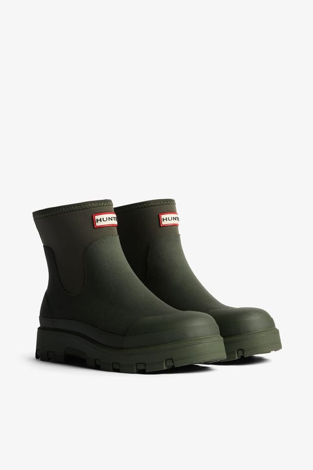 Hunter Hunter Women's Unisex Elements Neoprene Chelsea Boot Dark Olive in Khaki - 3