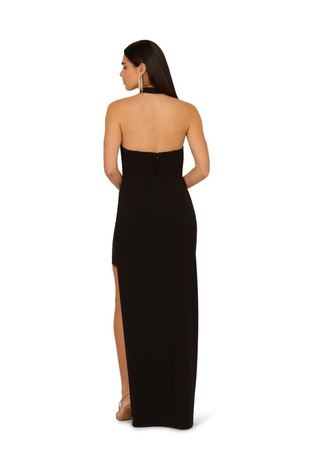 Adrianna by Adrianna Papell Adrianna by Adrianna Papell Women's Knit Crepe Long Dress in Black - 3