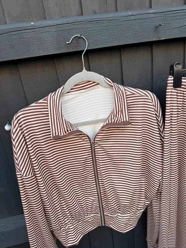 Boutique Boutique Viral Striped Loungewear Co‑ord Set | Size XL UK 14‑16 |