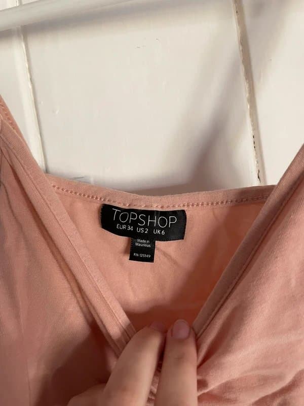 Topshop Pink ruches front bodysuit