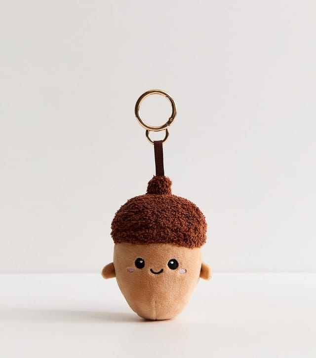 New Look Dark Brown Acorn Plush Bag Charm New Look - 2