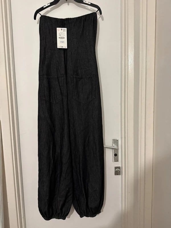 Zara Zara light denim bustier jumpsuit size S - 1