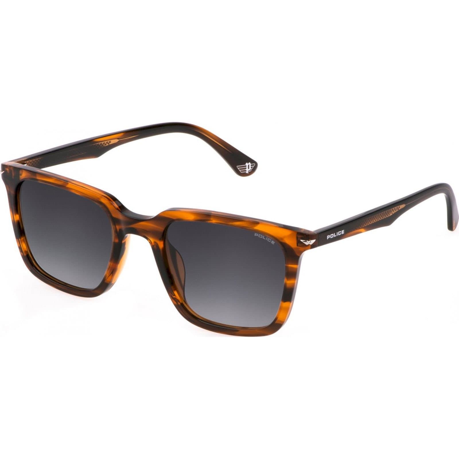 Police Police Men's SPLL80-520836 Square/Rectangle Sunglasses in Brown