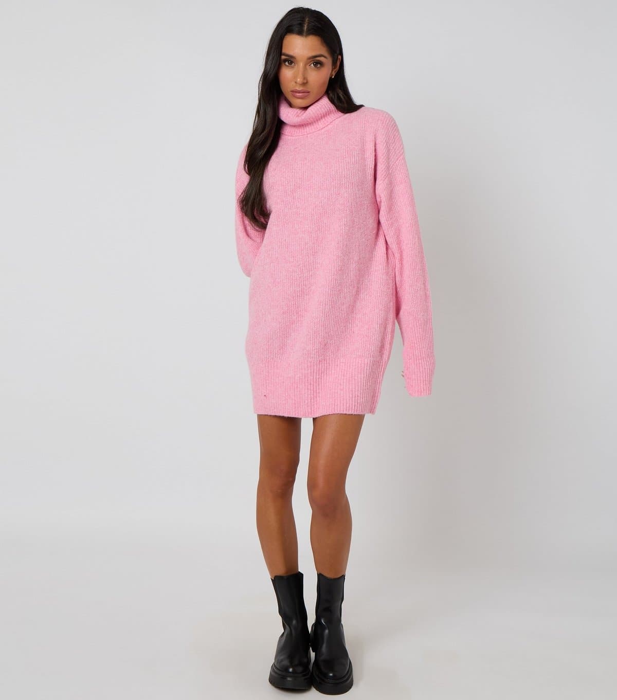 Urban Bliss Women's Light Pink Roll Neck Mini Jumper Dress Urban Bliss New Look
