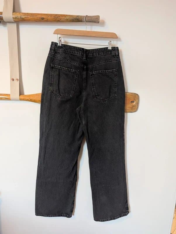 New Look New Look Adalae Wide Leg Jeans – Black Washed Denim – High Waisted – Size UK 10