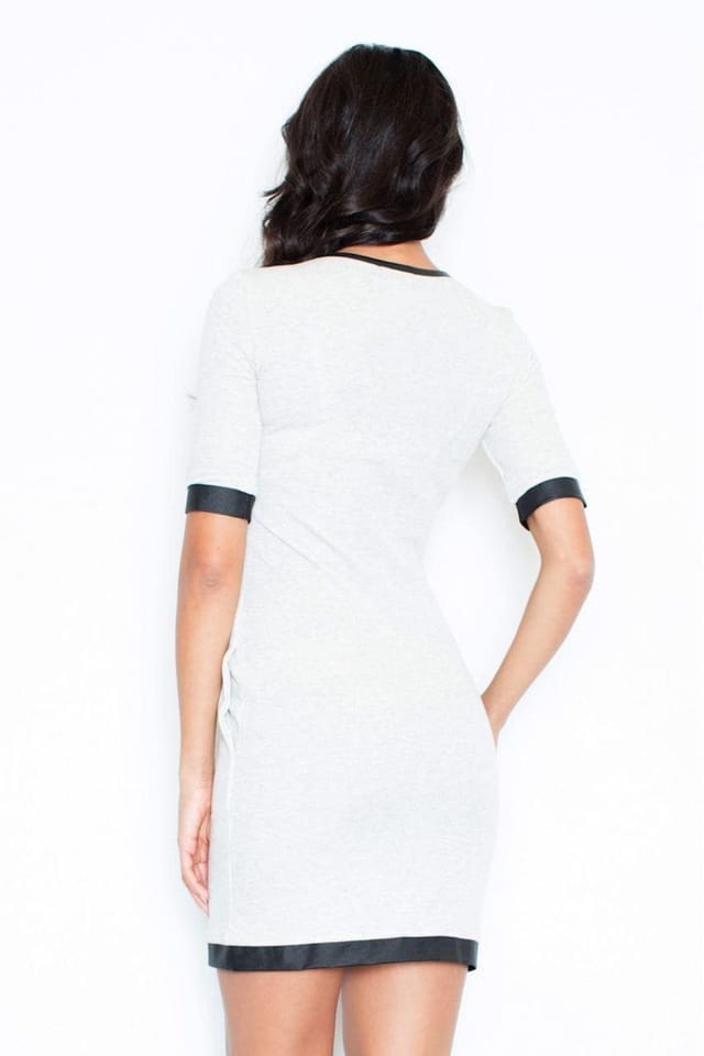 Love Lace Love Lace Women's Fitted Viscose Knit Daydress with Pockets in Grey - 2