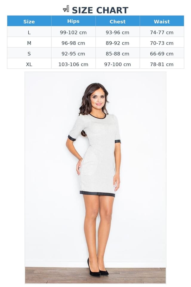 Love Lace Love Lace Women's Fitted Viscose Knit Daydress with Pockets in Grey - 3