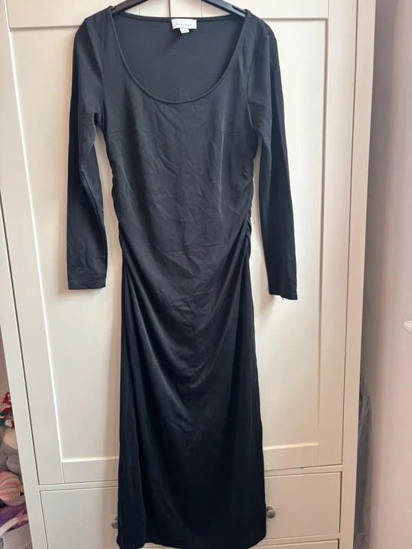 Topshop Topshop dark grey long midi dress