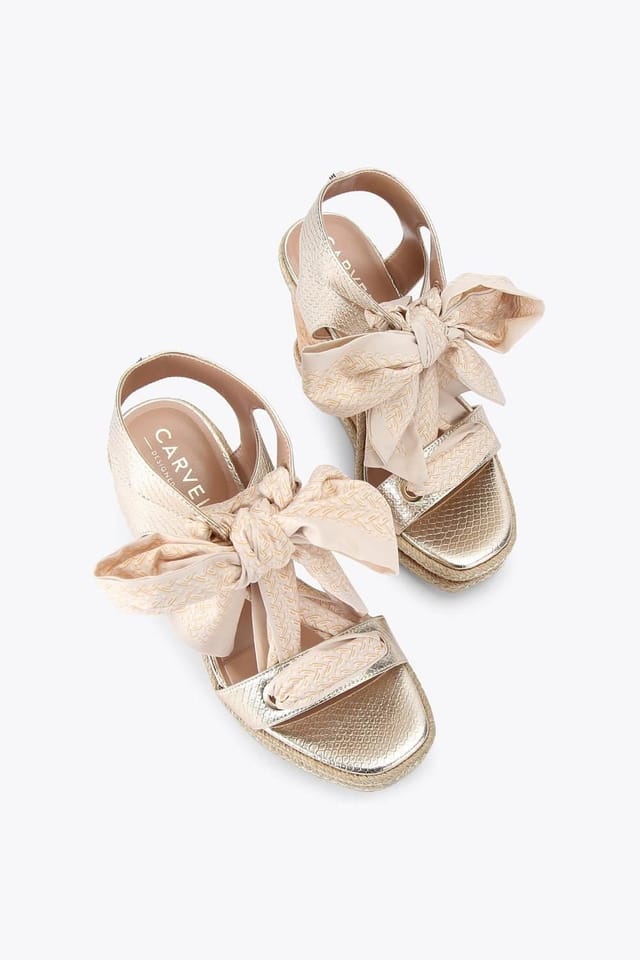Carvela Carvela Women's 'Sorrento Scarf Wedge' Heels in Gold - 2