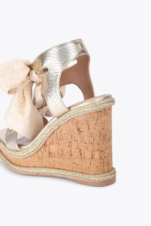 Carvela Carvela Women's 'Sorrento Scarf Wedge' Heels in Gold - 3
