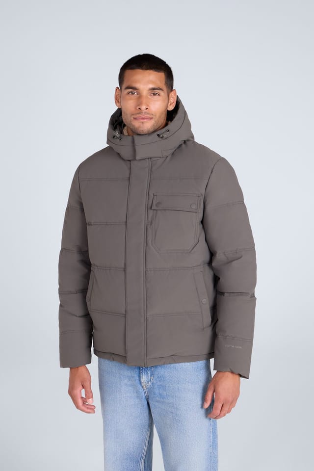 Animal Animal Men's 'Fistral' Water Resistant Windproof Padded Plush Borg Lined Jacket in Khaki - 2