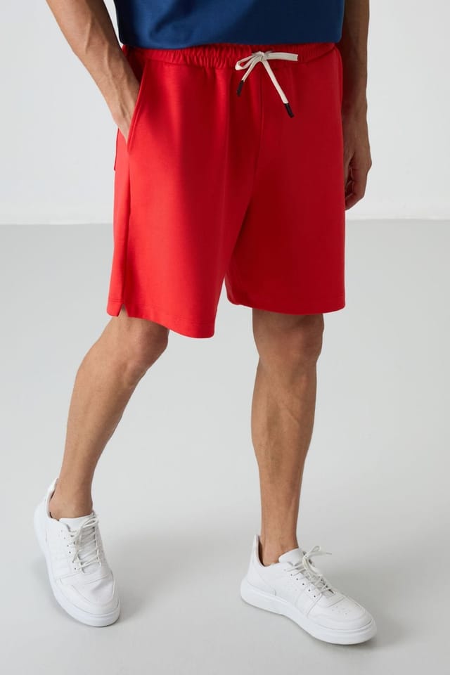 Tommy Life Tommy Life Men's Cotton-polyester Sweat Shorts in Red - 2