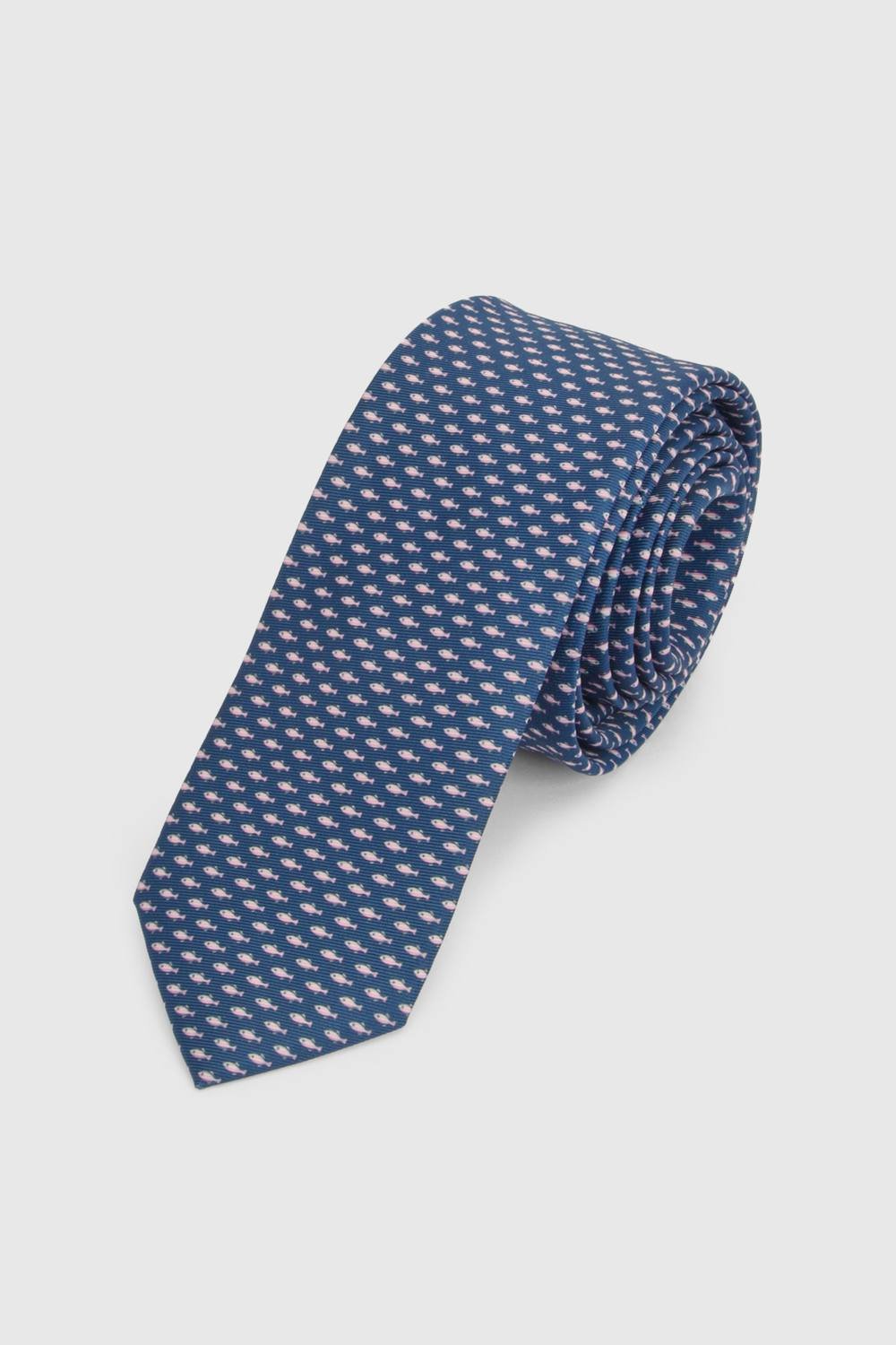 Burton Burton Men's Navy Fish Pattern Tie - 2