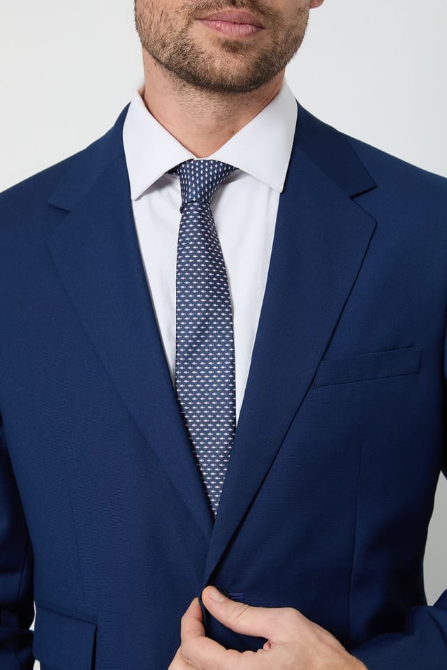 Burton Burton Men's Navy Fish Pattern Tie - 2