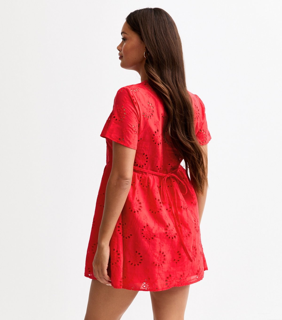 New Look Women's Petite Red Broderie Anglaise Mini Dress New Look - 4