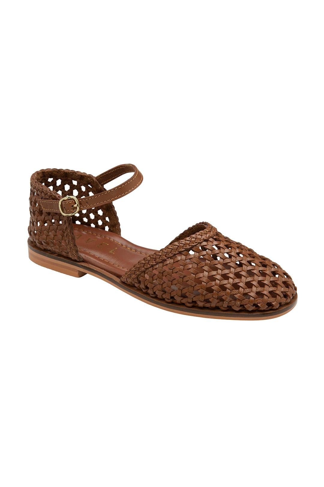 Ravel Ravel Tan Leather Flat Sandals for Women