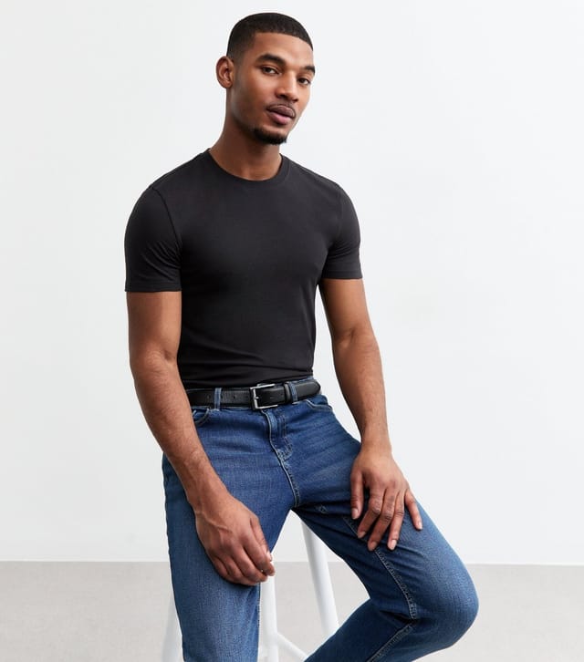 New Look Men's 2 Pack Black Muscle Fit T-Shirts New Look - 2
