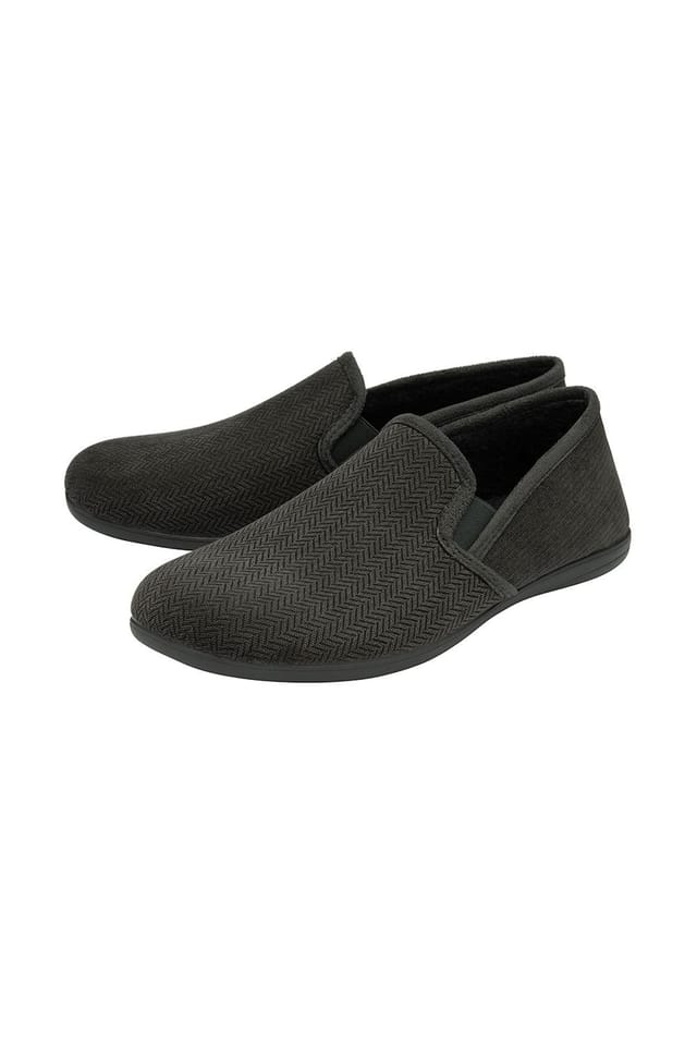 Lotus Lotus Men's 'Peter' Textile Full Slippers in Grey - 2