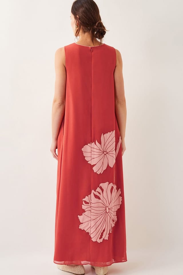 Monsoon Monsoon Women's Kathleen Embroidered Maxi Dress Orange - 2