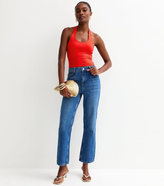 New Look Women's Light Coral Slinky Jersey Halter Neck Top New Look - 3