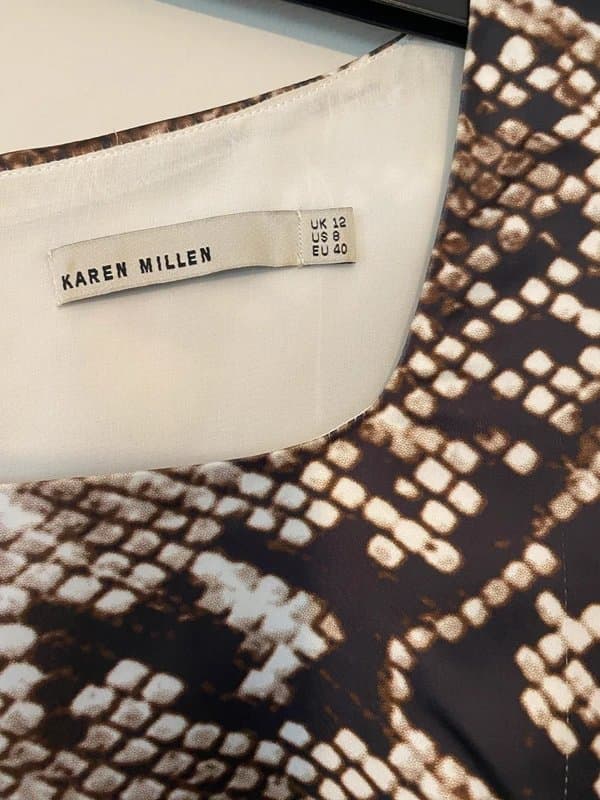 Karen Millen Karen Millen mid length silk feel print dress