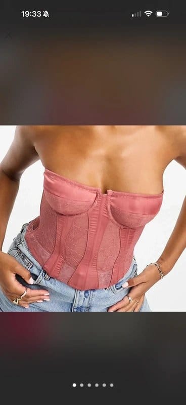 ASOS Pink Lace Corset Top/Bra