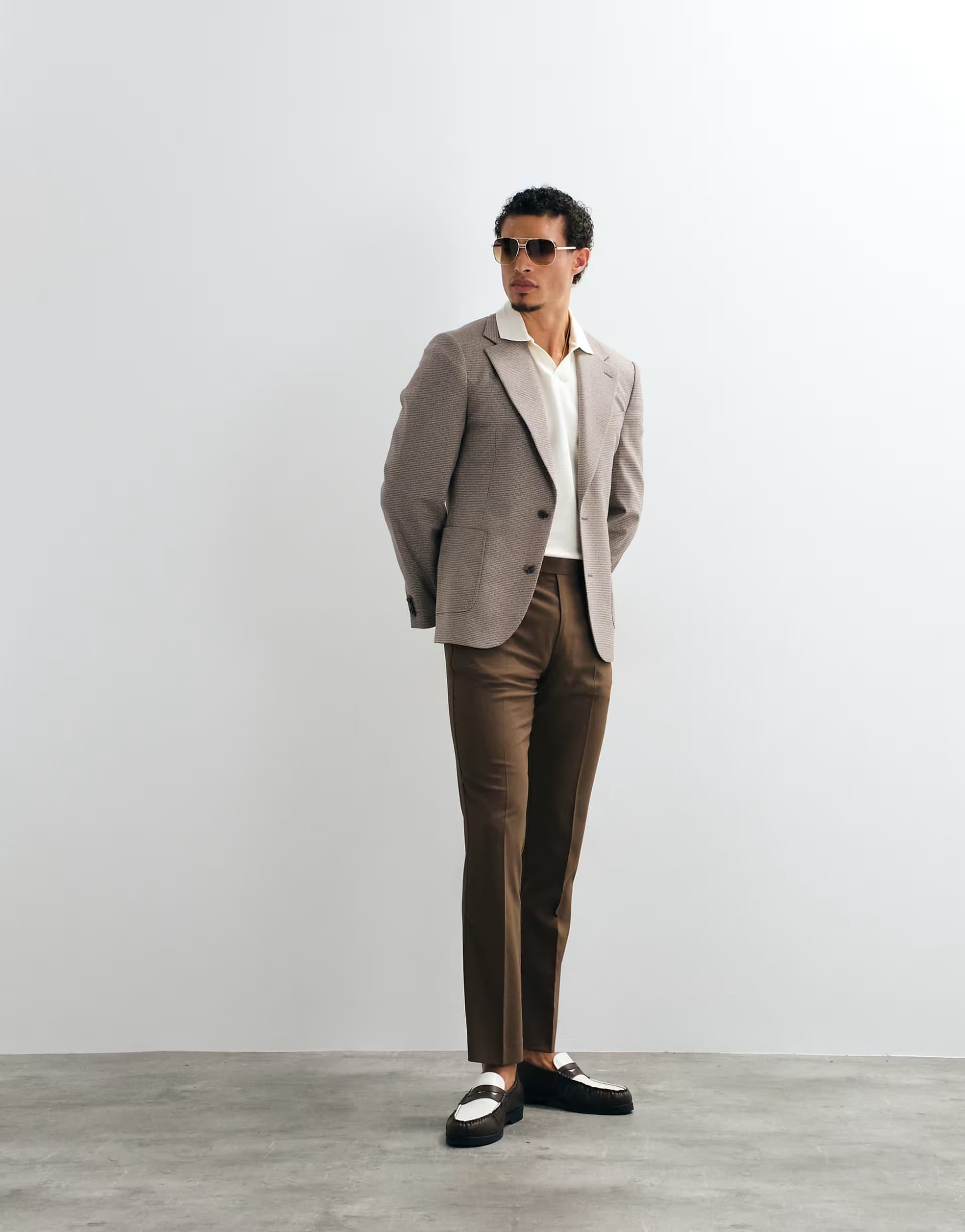 ASOS ASOS DESIGN mix & match slim suit trouser in brown