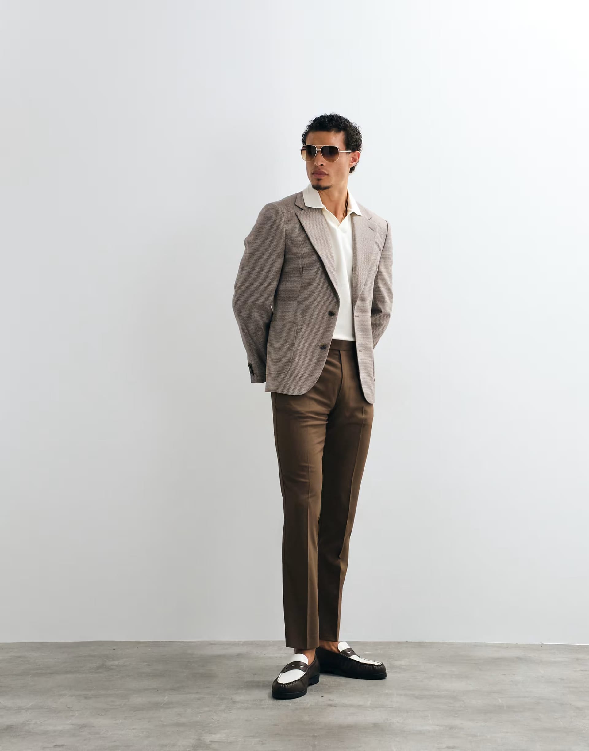 ASOS DESIGN mix & match slim suit trouser in brown