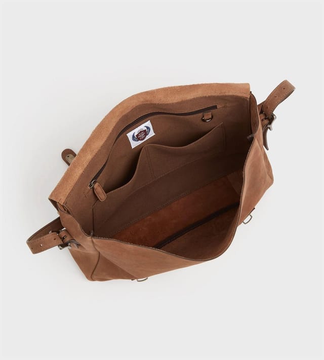 OSPREY LONDON OSPREY LONDON Men's The Large Clayton Leather Satchel Bag in Chocolate - 3