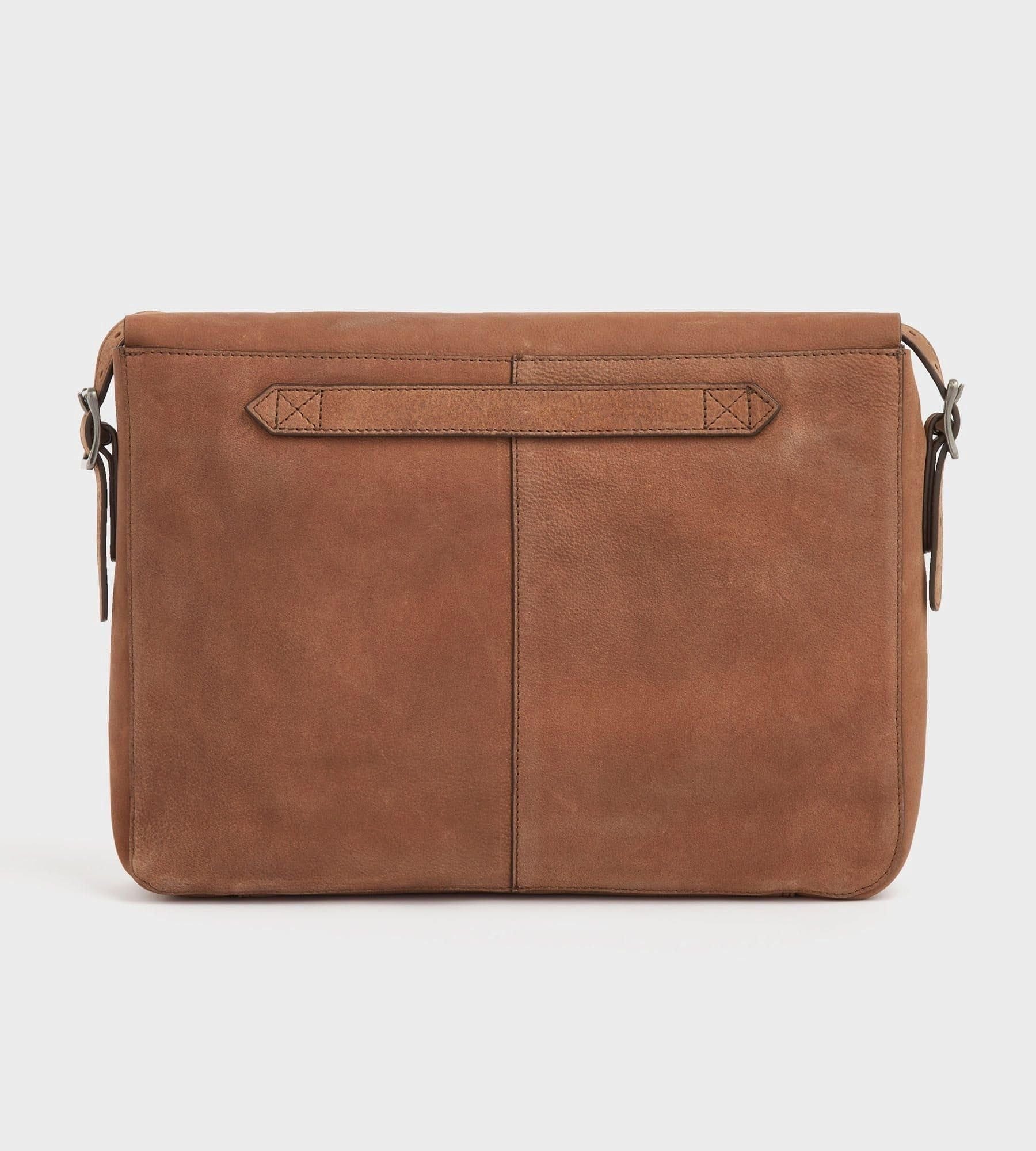 OSPREY LONDON OSPREY LONDON Men's The Large Clayton Leather Satchel Bag in Chocolate - 4
