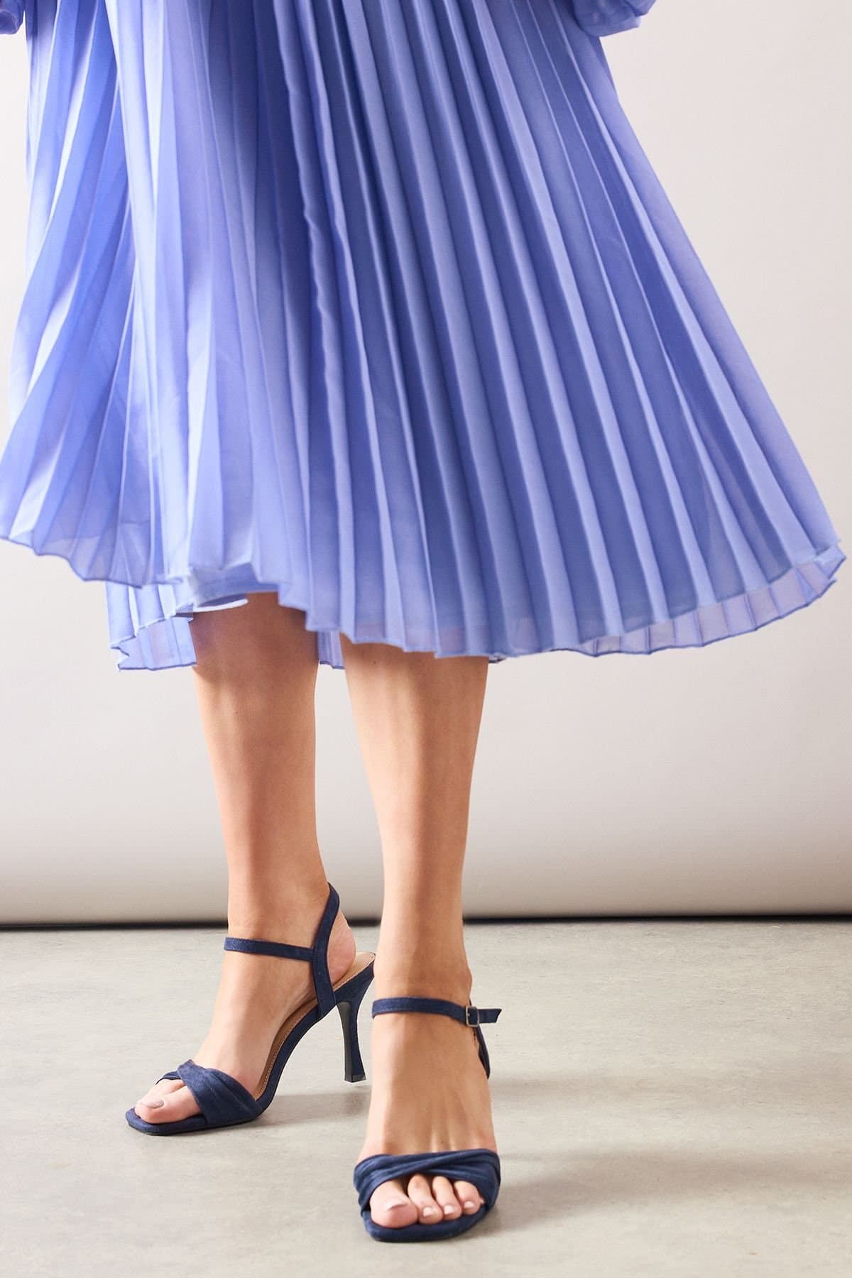 Wallis Wallis Navy Faux Leather High Stiletto Sandals