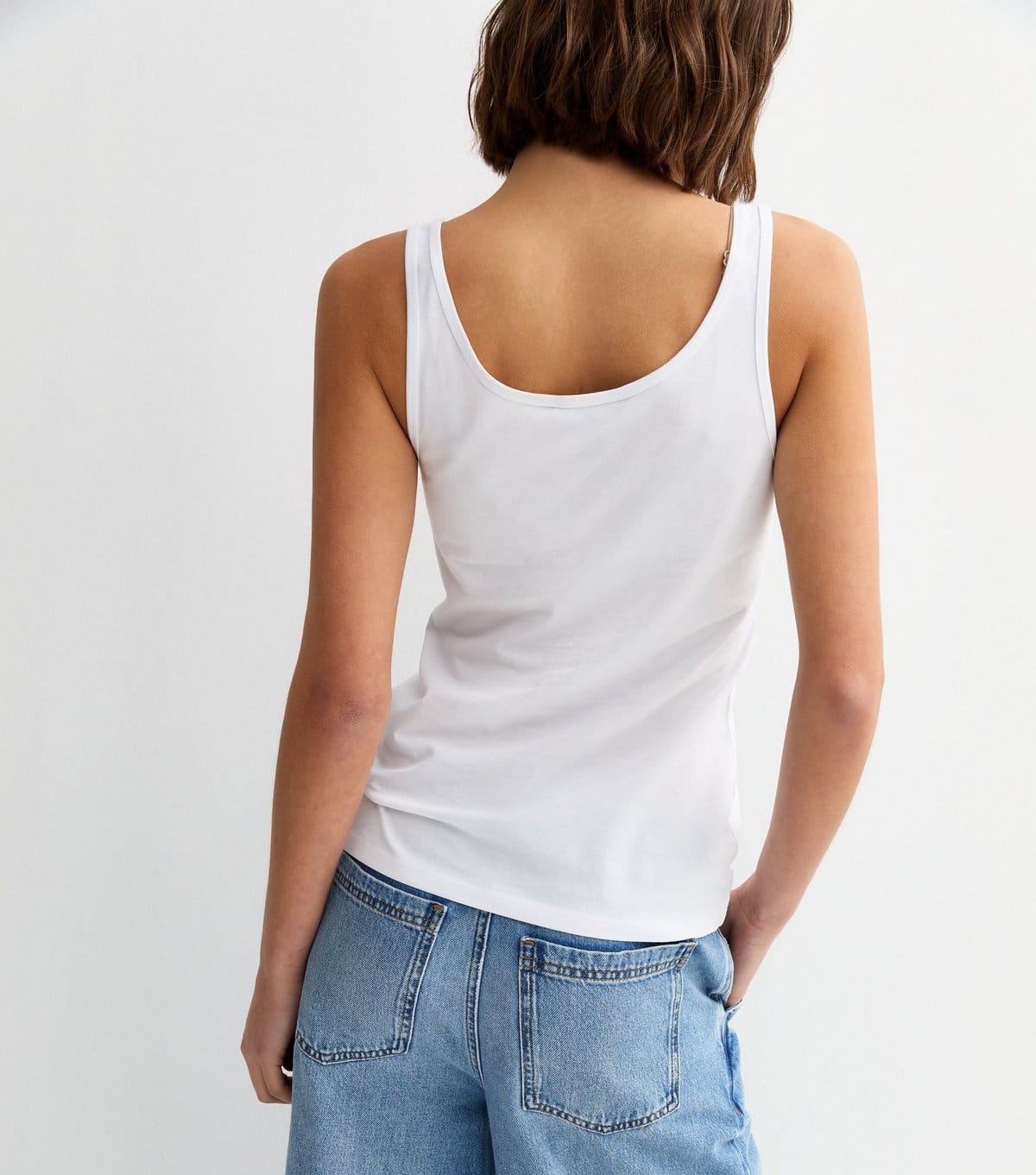 New Look Women's White Cotton Scoop Neck Vest New Look - 4