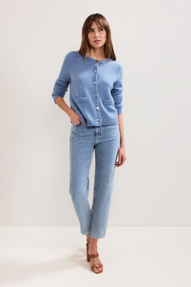 Phase Eight Phase Eight Women's Jade Mohair Blend Cardigan in Baby Blue - 3