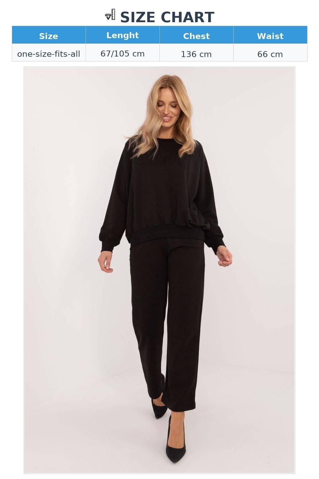 Love Lace Love Lace Women's Cotton Polyester Casual Tracksuit Set Pocket in Black - 4