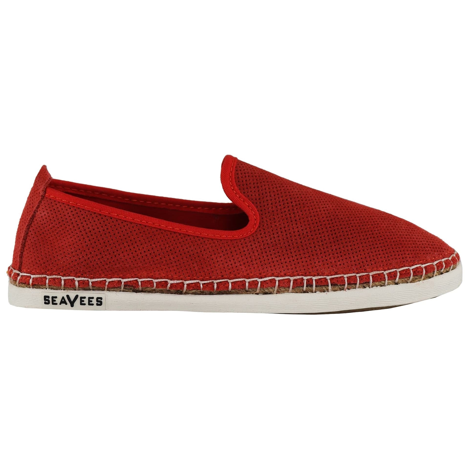 Seavees Seavees Women's Red Suede Leather Slip-On Shoes
