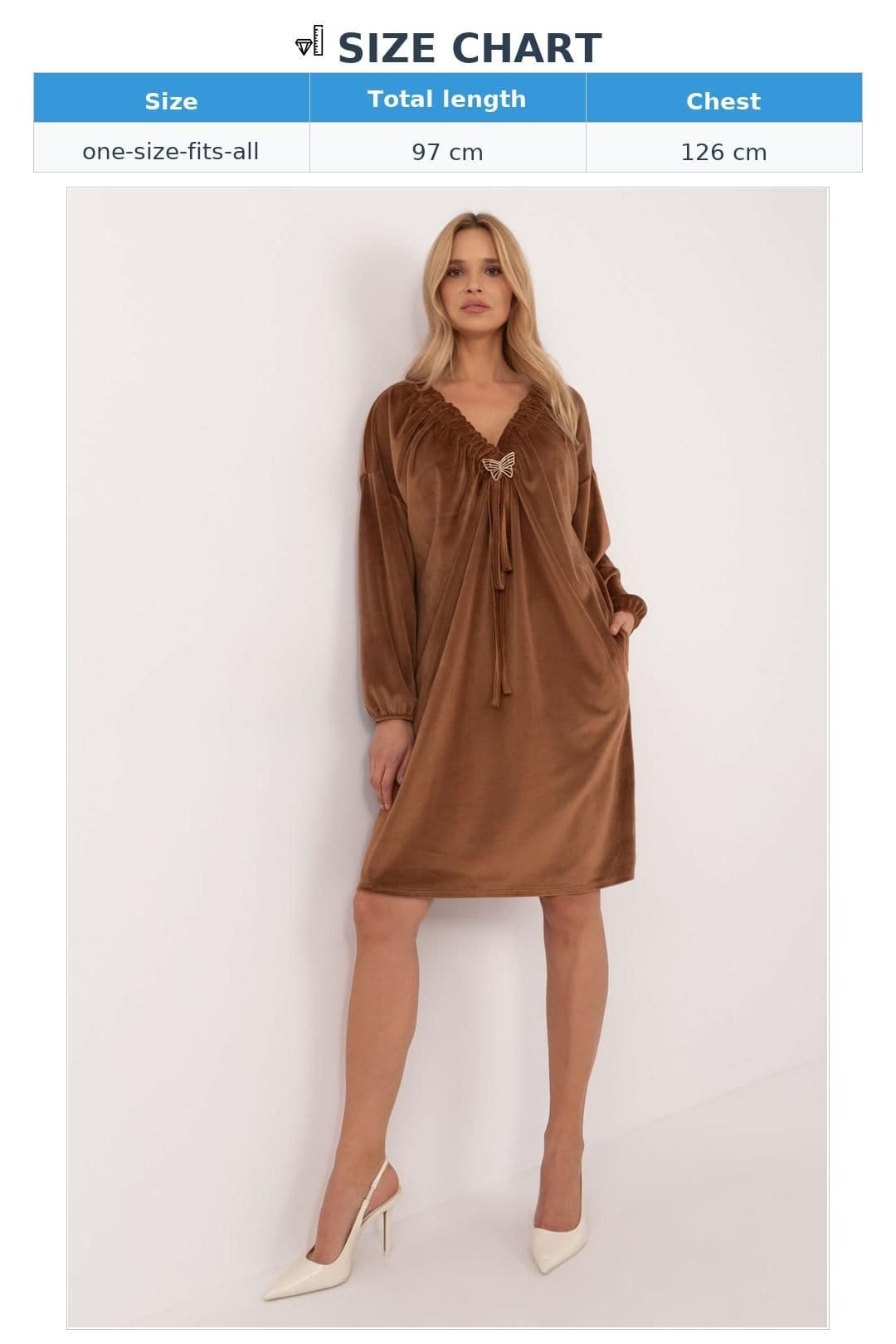 Love Lace Love Lace Women's Velour Everyday Heart Neck Dress with Tag in Brown - 4