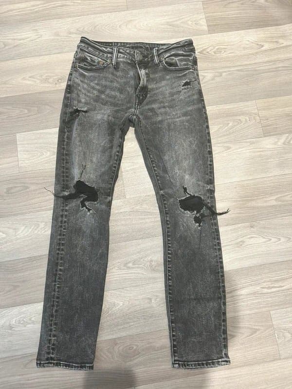 American Eagle American Eagle Next Level Flex Distressed Jeans in Grey Acid Wash - Size 29x30