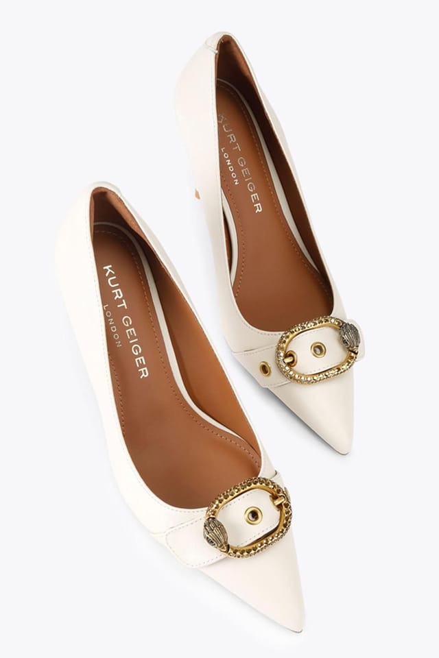 Kurt Geiger London Kurt Geiger London Women's 'Kgl Mayfair Court Sm Egl' Leather Heels in Cream - 2