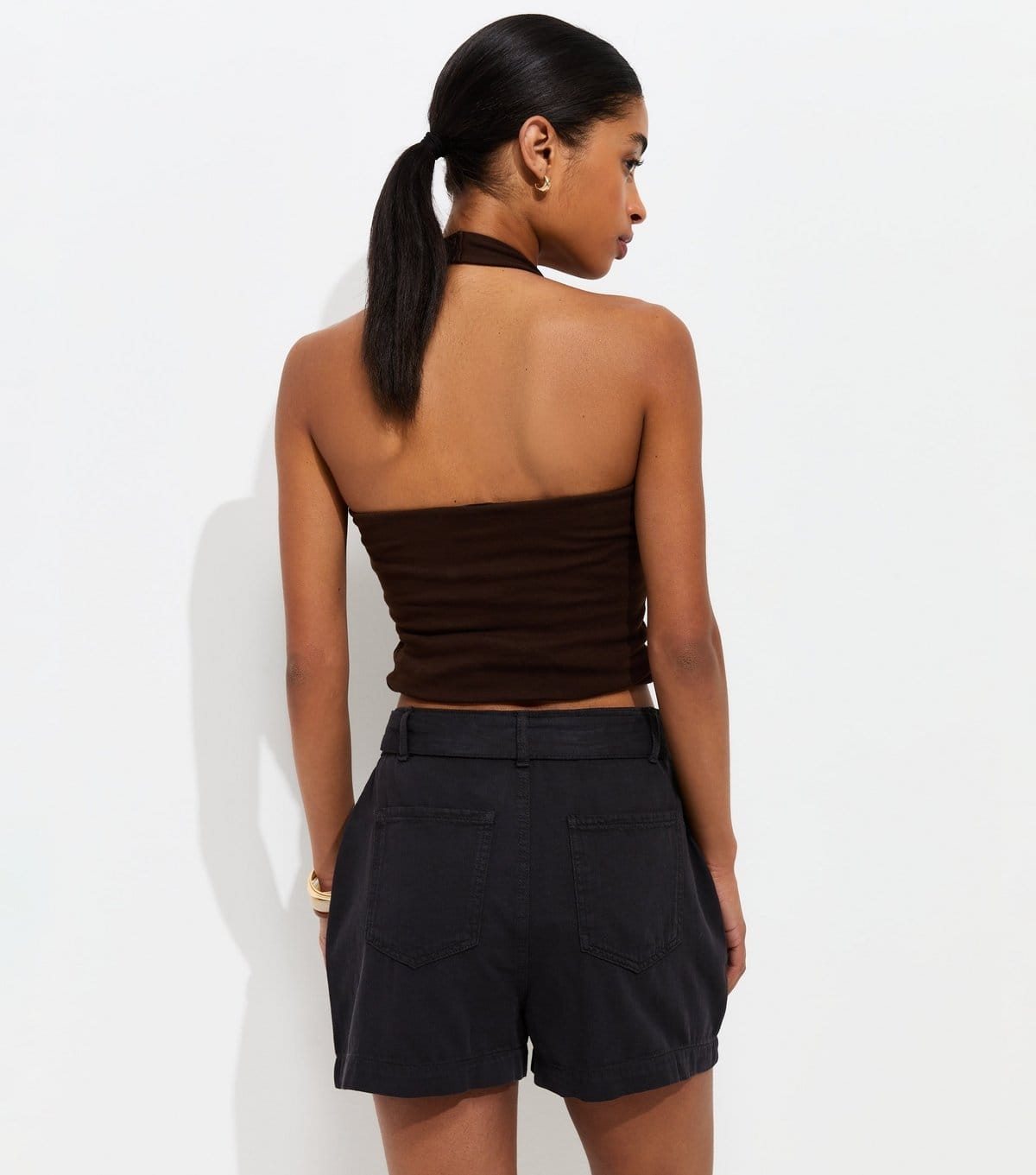 New Look Women's Black Cotton Twill Cargo Shorts New Look - 4