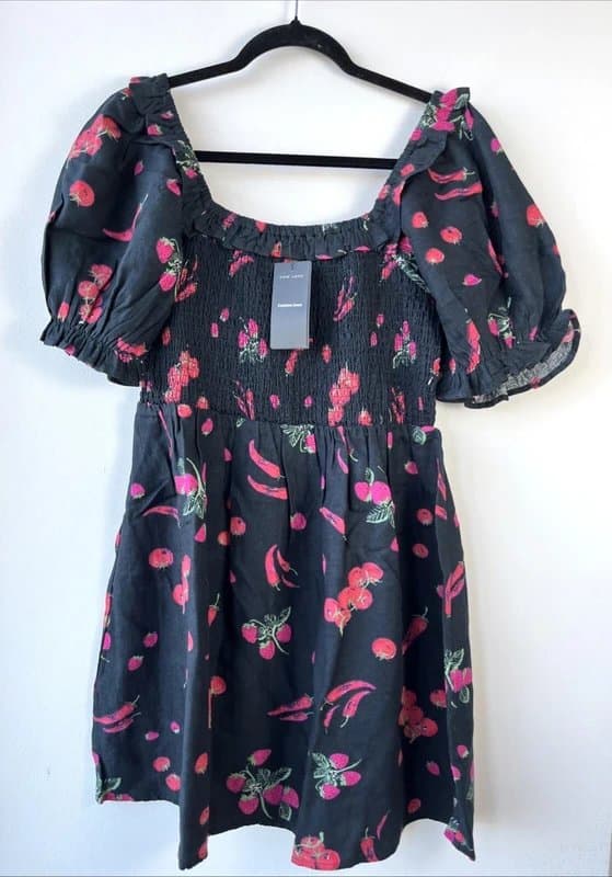 New Look New look - chili shirred short dress - size 12 - black