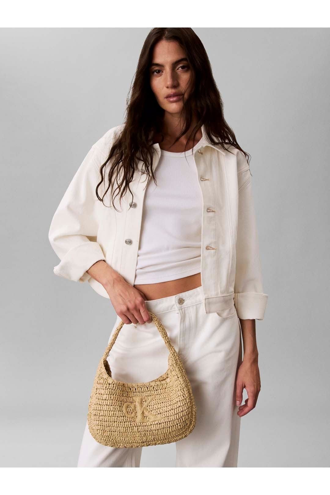 Calvin Klein Calvin Klein Women's Bold Raffia Sm Shoulder Bag Natural Raffia - 4