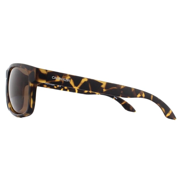 Calvin Klein CALVIN KLEIN Men's Rectangle Matte Dark Tortoise Brown Sunglasses - 3