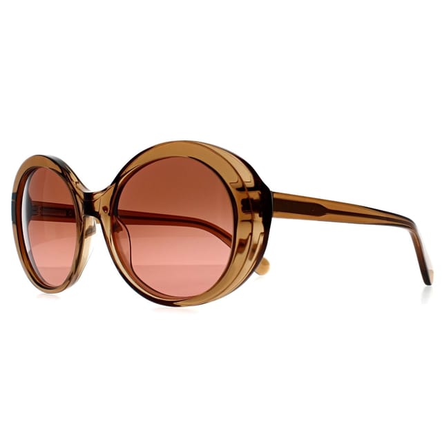Serengeti Serengeti Women's Round Shiny Crystal Caramel Brown Mineral Drivers Gradient Photochromic Bacall - 2