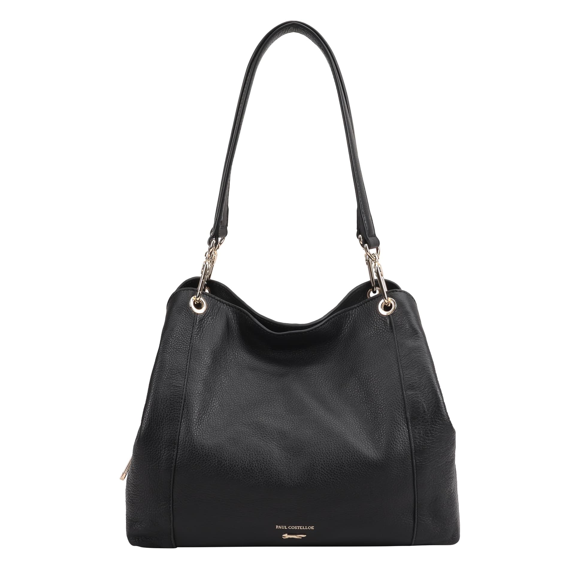 Paul Costelloe Paul Costelloe Women's Tanaro Leather Shoulder Bag in Jet Black